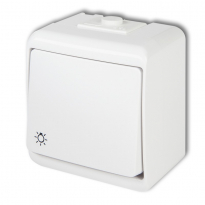 ŁĄCZNIK ZWIERNY ŚWIATŁO IP 54, 10AX 250V~ BIAŁY JUNIOR - KARLIK - WHE-5