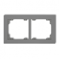 DECO Ramka uniwersalna podwójna z tworzywa 27DR-2 szary mat. - KARLIK - 27DR-2