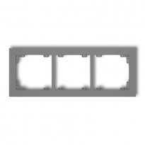 DECO Ramka uniwersalna potrójna z tworzywa 27DR-3 szary mat. - KARLIK - 27DR-3