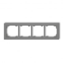 DECO Ramka uniwersalna poczwórna z tworzywa 27DR-4 szary mat. - KARLIK - 27DR-4