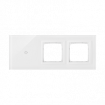Panel dotykowy S54 Touch, 3 moduły, 1 pole dotykowe + 2 otwory na osprzęty S54, biała perła - KONTAKT SIMON - DSTR3100/70