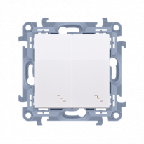 Łącznik schodowy podwójny z podświetleniem LED (moduł) 10AX, 250V~, zaciski śrubowe; biały - KONTAKT SIMON - CW6/2L.01/11