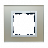 Ramka 1-krotna Nature-szkło, Srebrna / pierścień aluminium mat - KONTAKT SIMON - 82917-62