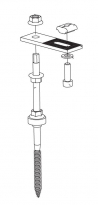 SYSTEM MOCOWANIA DO BLACHODACHÓWKI 1 kW B018 POZIOM KLIK /16SZT ADAPTER PROSTY I SZPILKA 25 CM/ - CORAB - XFS_B018.1