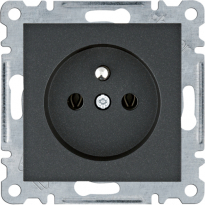 GNIAZDO POJEDYNCZE Z UZIEMIENIEM 2P+Z ZACISKI ŚRUBOWE 16A 250V CZARNY LUMINA INTENSE - HAGER - WL1023