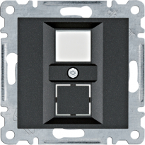 Płytka podwójna Keystone Jack, czarny lumina - HAGER - WL2323