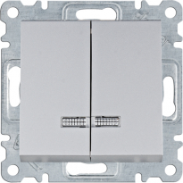 ŁĄCZNIK KONTROLNY ŚWIECZNIKOWY 10AX 250V SREBRNY LUMINA - HAGER - WL0242