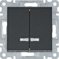 ŁĄCZNIK KONTROLNY ŚWIECZNIKOWY 10AX 250V CZARNY LUMINA - HAGER - WL0243