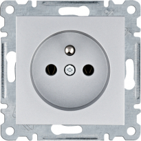 GNIAZDO POJEDYNCZE Z UZIEMIENIEM 2P+Z ZACISKI ŚRUBOWE 16A 250V SREBRNY LUMINA INTENSE - HAGER - WL1022