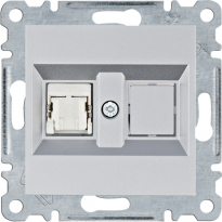 GNIAZDO KOMPUTEROWE POJEDYNCZE RJ45 KAT. 5E FTP SREBRNY LUMINA - HAGER - WL2132