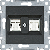 GNIAZDO KOMPUTEROWE PODWÓJNE 2XRJ45 KAT. 5E FTP CZARNY LUMINA - HAGER - WL2143