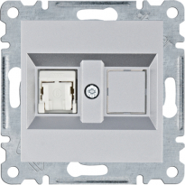lumina Gniazdo komputerowe pojedyczne RJ45 kat.6 UTP, srebrny - HAGER - WL2152