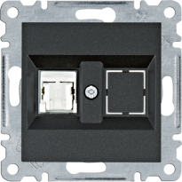 GNIAZDO KOMPUTEROWE POJEDYNCZE RJ45 KAT. 6 UTP CZARNY LUMINA - HAGER - WL2153