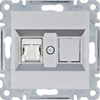 GNIAZDO KOMPUTEROWE POJEDYNCZE RJ45 KAT. 6 FTP SREBRNY LUMINA - HAGER - WL2172
