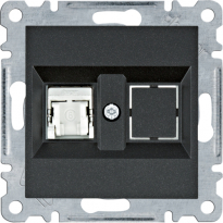 GNIAZDO KOMPUTEROWE POJEDYNCZE RJ45 KAT. 6 FTP CZARNY LUMINA - HAGER - WL2173