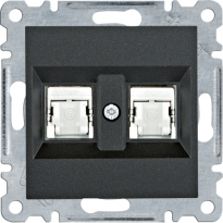 lumina Gniazdo komputerowe podwójne RJ45 kat.6 FTP, czarny - HAGER - WL2183