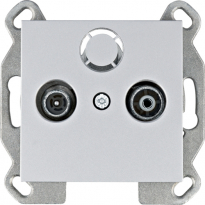 lumina Gniazdo RTV przelotowe, srebrny - HAGER - WL3022