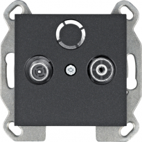 GNIAZDO RTV PRZELOTOWE CZARNY LUMINA - HAGER - WL3023
