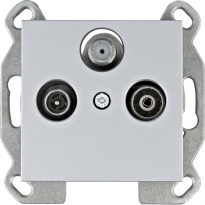 GNIAZDO RTV-SAT PRZELOTOWE SREBRNY LUMINA - HAGER - WL3122