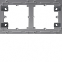 lumina intense Adapter natynkowy 2-krotny, srebrny - HAGER - WL5822