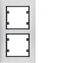 lumina passion Ramka 2-krotna pionowa, aluminium srebrne - HAGER - WL9122