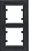 lumina passion Ramka 2-krotna pionowa, aluminium czarne - HAGER - WL9123