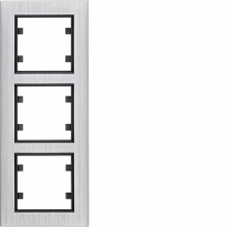 lumina passion Ramka 3-krotna pionowa, aluminium srebrne - HAGER - WL9132