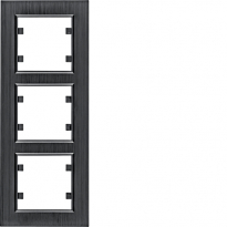 lumina passion Ramka 3-krotna pionowa, aluminium czarne - HAGER - WL9133