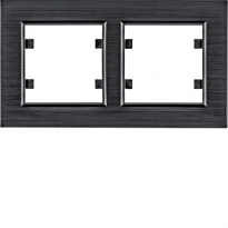 lumina passion Ramka 2-krotna pozioma, aluminium czarne - HAGER - WL9223