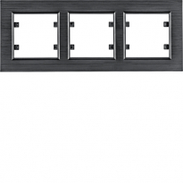 lumina passion Ramka 3-krotna pozioma, aluminium czarne - HAGER - WL9233