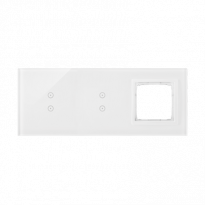 Panel dotykowy S54 Touch, 3 moduły, 2 pola dotykowe pionowe + 2 pola dotykowe pionowe + 1 otwór na osprzęt S54, biała perła - KONTAKT SIMON - DSTR3330/70