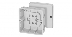 PUSZKA NATYNK 98X98X52MM Z DŁAWICAMI BEZ ZACISKÓW IP55 SZARY DE 9340 - HENSEL - 62000267