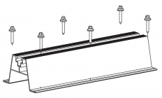 SYSTEM MOCOWANIA BLACHA TRAPEZOWA 1 kW T-021.2  KLIK /10 SZYN 60X400MM + 60 BLACHOWKRĘTÓW - CORAB - XFS_T021.2
