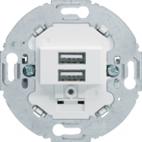 Mechanizm gniazda USB ładowania do serii obrotowych, 3.0 A 230 V, biały, mat. - HAGER - 260219