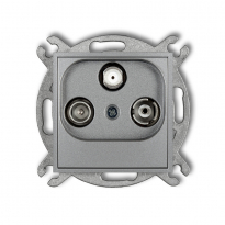 MINI Mechanizm  gn.abonenckiego RTV-SAT kncowego MGS srebrny metalik - KARLIK - 7MGS