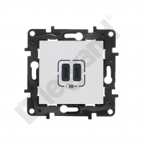 GNIAZDO PODWÓJNE USB TYP C+C 3A BIAŁY NILOE STEP - LEGRAND - 863139