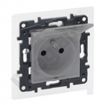 GNIAZDO POJEDYNCZE Z UZIEMIENIEM 2P+Z Z PRZESŁONAMI ZACISKI AUTOMATYCZNE 16A 230V IP44 ALUMINIUM NILOE STEP - LEGRAND - 863336