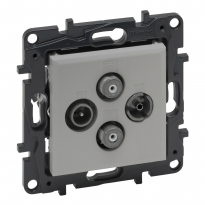 GNIAZDO TV-R-SAT-SAT KOŃCOWE TYPU GWIAZDA 2 PRZEWODY 1.5DB ALUMINIUM NILOE STEP - LEGRAND - 863382