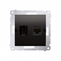 GNIAZDO HDMI +  KOMPUTEROWE RJ45 KAT. 6 ANTRACYT SIMON 54 - KONTAKT SIMON - DGHRJ45.01/48