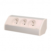 GNIAZDO MEBLOWE 3x2P+Z BIAŁO-SREBRNY - ORNO - OR-GM-9001/W-G