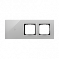 Panel dotykowy S54 Touch, 3 moduły, 1 pole dotykowe + 2 otwory na osprzęty S54, srebrna mgła - KONTAKT SIMON - DSTR3100/71