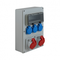 ROZDZIELNIA BUDOWLANA GNIAZDA 2x16A/5P+ 3xGS IP44 RB-1616 - ELEKTROPLAST OPATÓWEK - 65.1616