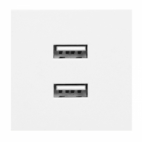 NOEN USB x 2, podwójny port modułowy 45x45mm z ładowarką USB, 2,1A 5V DC, biały - ORNO - OR-GM-9010/W/USBX2