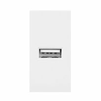 NOEN USB, port modułowy 22,5x45mm z ładowarką USB, 2,1A 5V DC, biały - ORNO - OR-GM-9010/W/USB