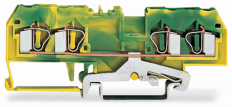 ZŁĄCZKA PE 4-PRZEWODOWA 4 MM2 ŻÓŁTO-ZIELONA. - WAGO - 281-657