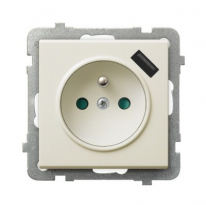 GNIAZDO POJEDYNCZE 2P+Z Z UZIEMIENIEM Z ŁADOWARKĄ USB 5V/2.1A ECRU SONATA - OSPEL - GP-1RZPUSB/m/27