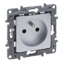 NILOE SELECTION - GNIAZDO 2P+Z 16 A - 250 V~
(BEZ PRZESŁONY, ZACISKI ŚRUBOWE) ALUMINIUM - LEGRAND - 762140