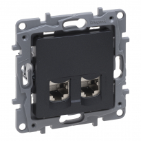 GNIAZDO KOMPUTEROWE PODWÓJNE 2XRJ45 KAT. 6 STP ANTRACYT NILOE SELECTION - LEGRAND - 762276
