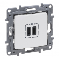 GNIAZDO PODWÓJNE USB TYP C+C 3A PERŁOWY NILOE SELECTION - LEGRAND - 762495