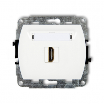 TREND: Mechanizm gniazda pojedynczego HDMI biały - KARLIK - HDMI-1